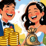 UK couple celebrating £1,260 Marriage Tax Allowance refund with high-five